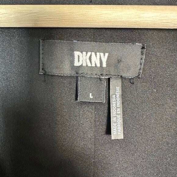 DKNY NWT Womens Office Old Money Linen Blend Button Front Vest Black Size Large - Picture 2 of 8